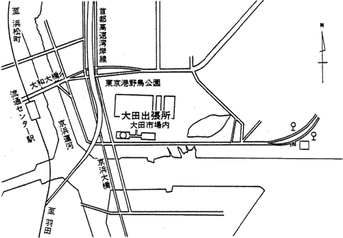 図　市場衛生検査所大田出張所地図