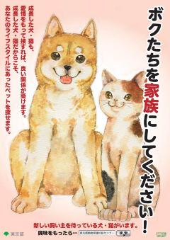 動物愛護ポスター「ボクたちを家族にしてください！」