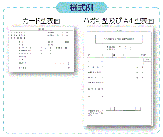 ◆様式例（カード型表面）（ハガキ型及びA4型表面）