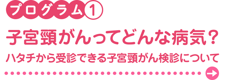 プログラム1　子宮頸がんってどんな病気？ハタチから受診できる子宮頸がん検診について