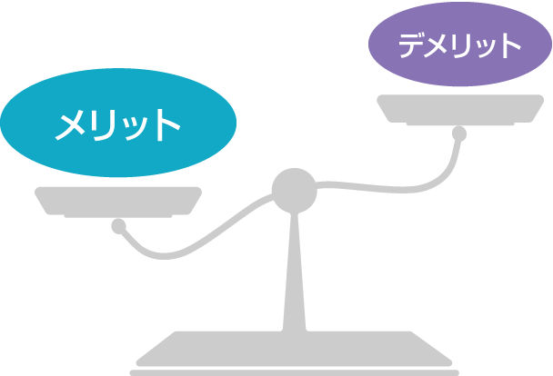 メリットとデメリット：イメージ