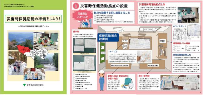 市町村災害時保健活動支援ブック表紙、2，3ページ