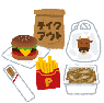 イラスト　テイクアウトの食事